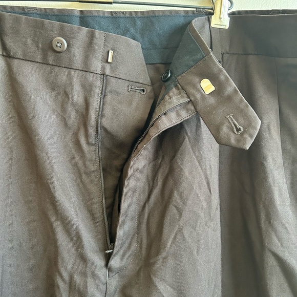 Stafford Performance Mens Brown Wool Blend Dress Pants Slacks 44x32 - Picture 2 of 6
